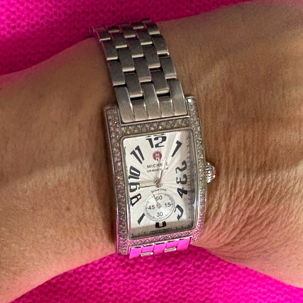 Michele Urban Silver Diamond-Accented Watch. Exceptionally priced. - Picture 3 of 11